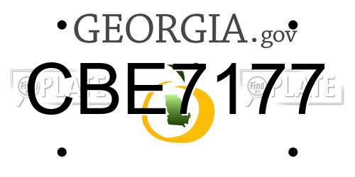 CBE7177 Georgia License Plate