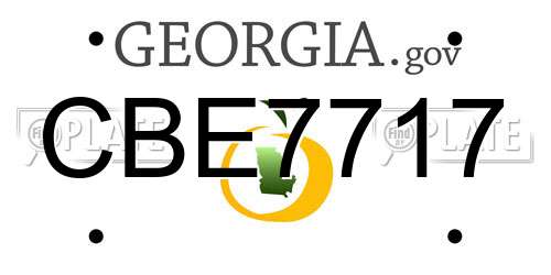 CBE7717 Georgia License Plate