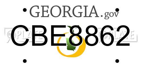 CBE8862 Georgia License Plate