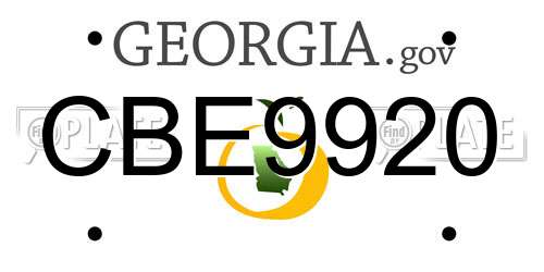 CBE9920 Georgia License Plate