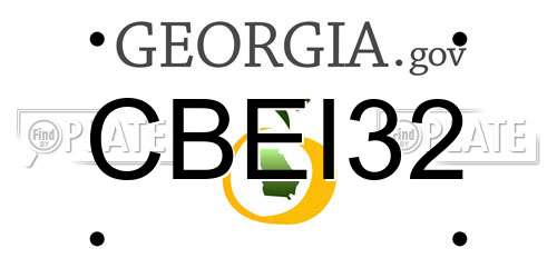 CBEI32 Georgia License Plate