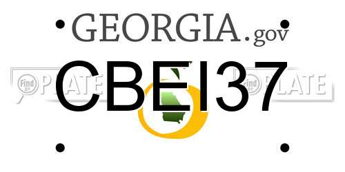 CBEI37 Georgia License Plate