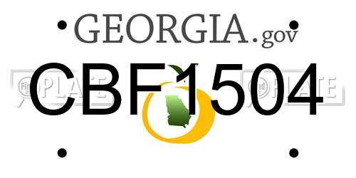 CBF1504 Georgia License Plate