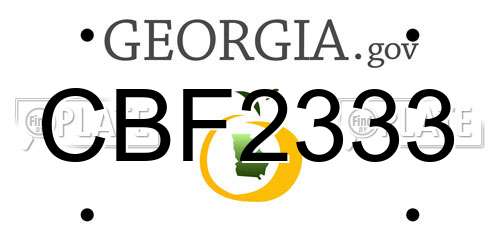 CBF2333 Georgia License Plate