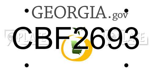 CBF2693 Georgia License Plate