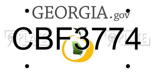 CBF3774 Georgia License Plate