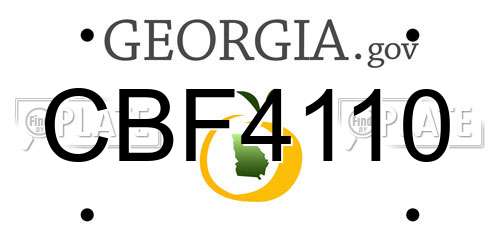 CBF4110 Georgia License Plate