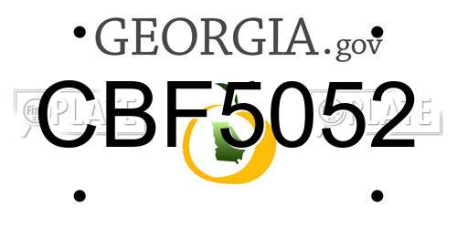 CBF5052 Georgia License Plate