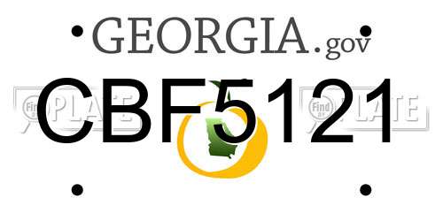 CBF5121 Georgia License Plate