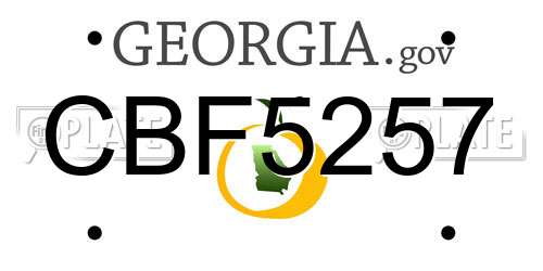 CBF5257 Georgia License Plate