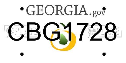 CBG1728 Georgia License Plate