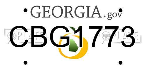 CBG1773 Georgia License Plate