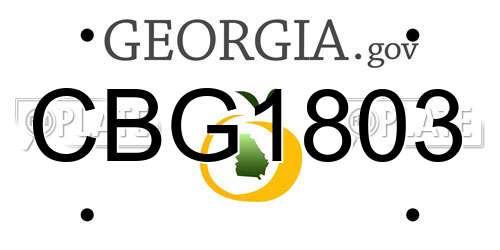 CBG1803 Georgia License Plate
