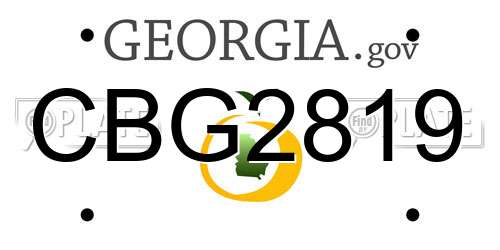CBG2819 Georgia License Plate