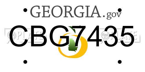 CBG7435 Georgia License Plate