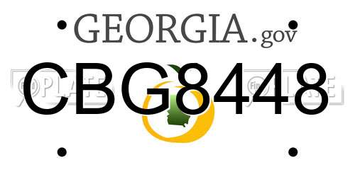 CBG8448 Georgia License Plate