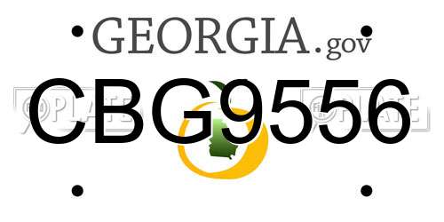 CBG9556 Georgia License Plate