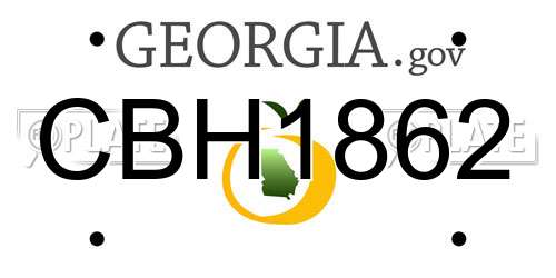 CBH1862 Georgia License Plate