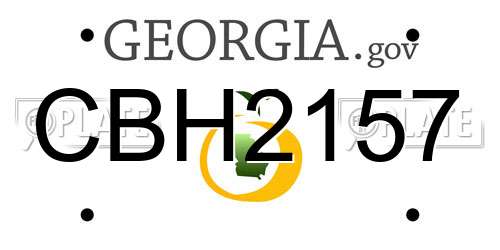 CBH2157 Georgia License Plate