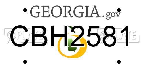 CBH2581 Georgia License Plate
