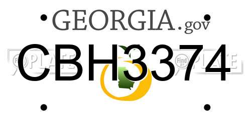 CBH3374 Georgia License Plate