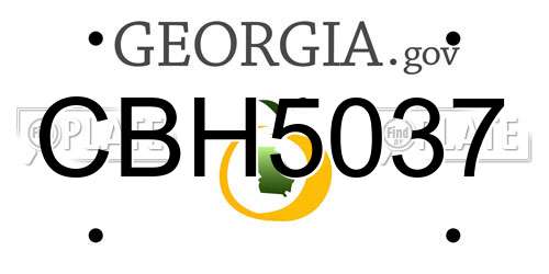CBH5037 Georgia License Plate
