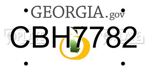 CBH7782 Georgia License Plate