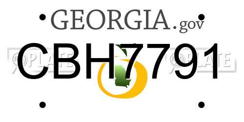 CBH7791 Georgia License Plate
