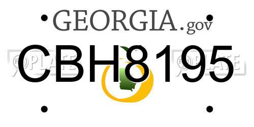CBH8195 Georgia License Plate