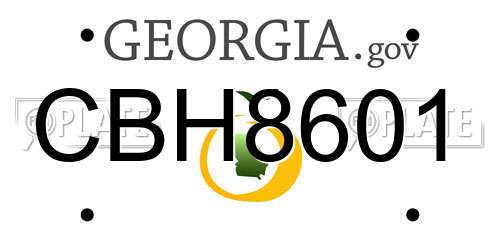 CBH8601 Georgia License Plate