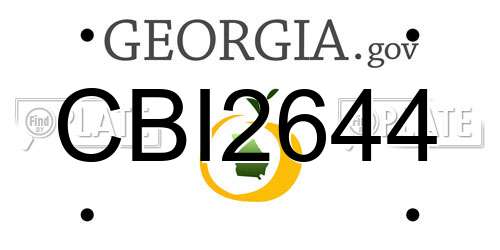 CBI2644 Georgia License Plate