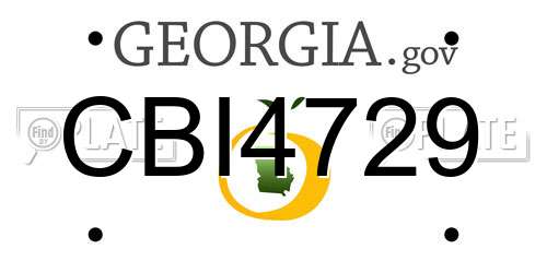 CBI4729 Georgia License Plate