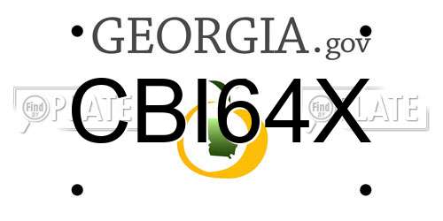 CBI64X Georgia License Plate