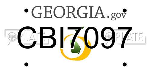 CBI7097 Georgia License Plate