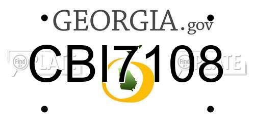 CBI7108 Georgia License Plate