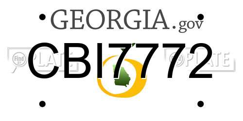 CBI7772 Georgia License Plate