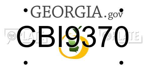 CBI9370 Georgia License Plate