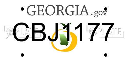 CBJ1177 Georgia License Plate