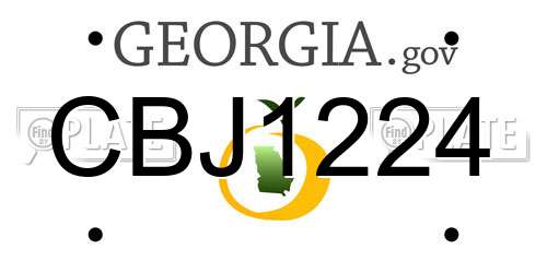CBJ1224 Georgia License Plate
