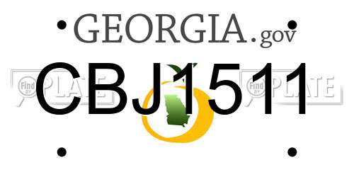 CBJ1511 Georgia License Plate