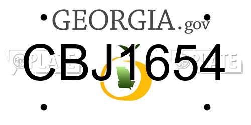CBJ1654 Georgia License Plate