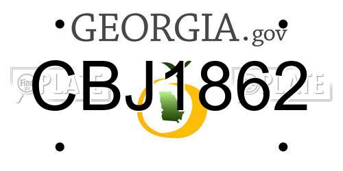 CBJ1862 Georgia License Plate