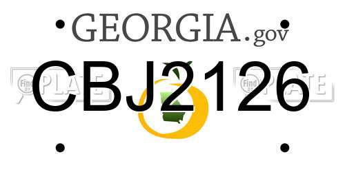 CBJ2126 Georgia License Plate
