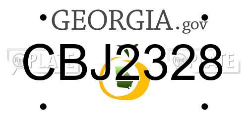 CBJ2328 Georgia License Plate