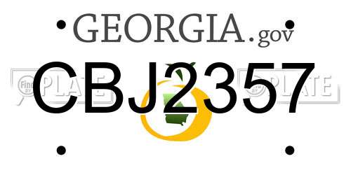 CBJ2357 Georgia License Plate