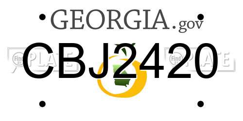 CBJ2420 Georgia License Plate