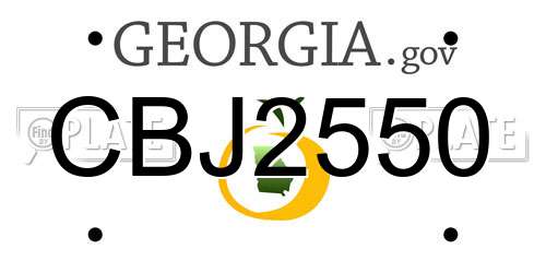 CBJ2550 Georgia License Plate
