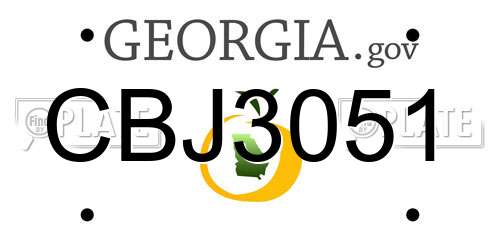 CBJ3051 Georgia License Plate