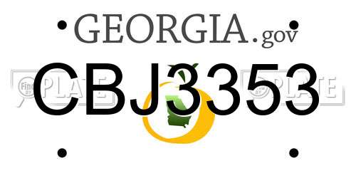 CBJ3353 Georgia License Plate