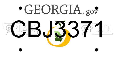 CBJ3371 Georgia License Plate